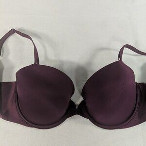 Victoria's Secret 34DD Bra Plum Purple Gold V Underwire Unpadded T-shirt
